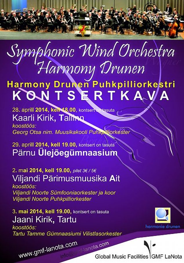 Harmony Drunen Puhkpilliorkestri kontsertreis Eestis.