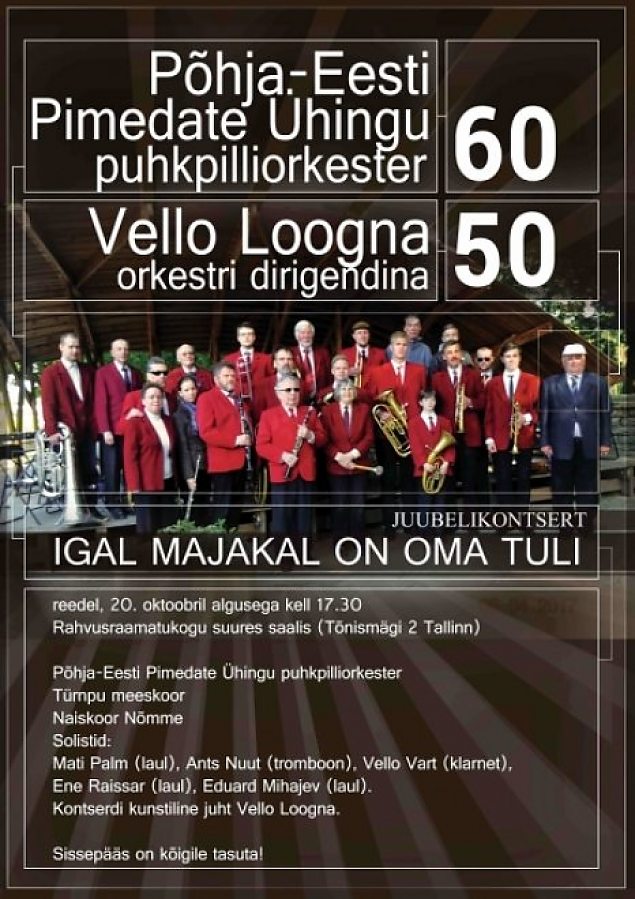 Põhja-Eesti Pimedate Ühingu puhkpilliorkester 60 Vello Loogna dirigendina 50