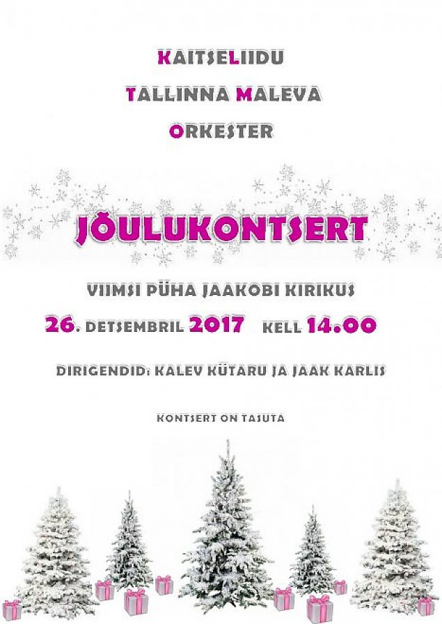 Kaitseliidu Tallinna Maleva Orkestri jõulukontsert.